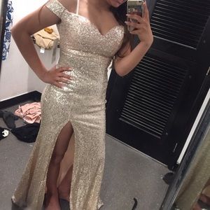 White gold formal/prom dress